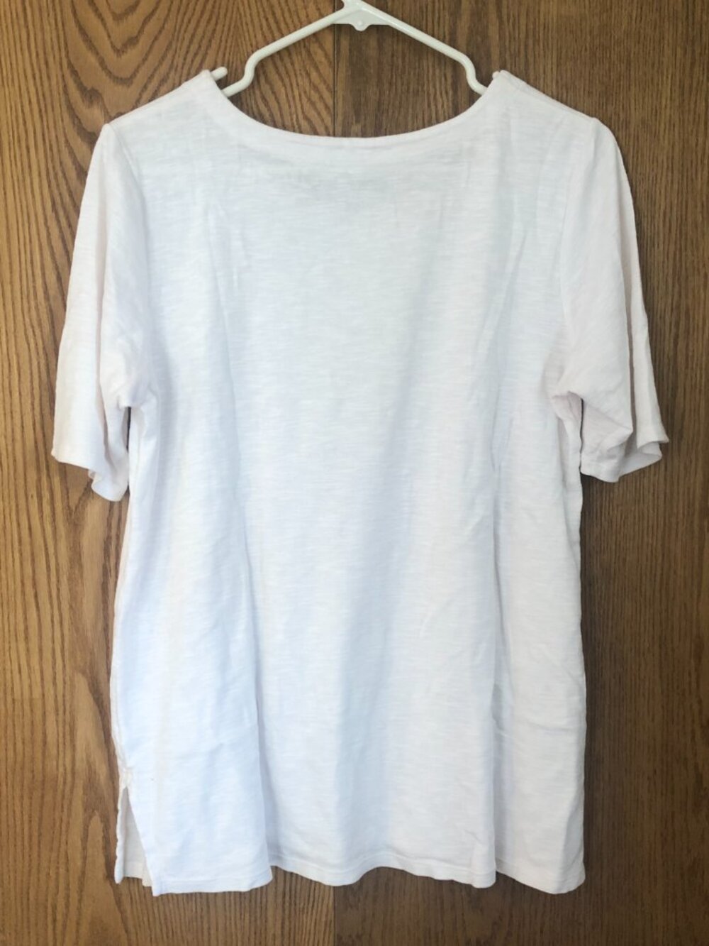 J.Jill M Pima-Slub Scoop-Neck Side-Slit Tee Shirt Top White 100% Pima Cotton - Picture 2 of 4